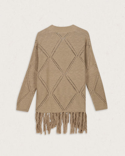 Palm Organic Cotton Cardigan - Biscuit